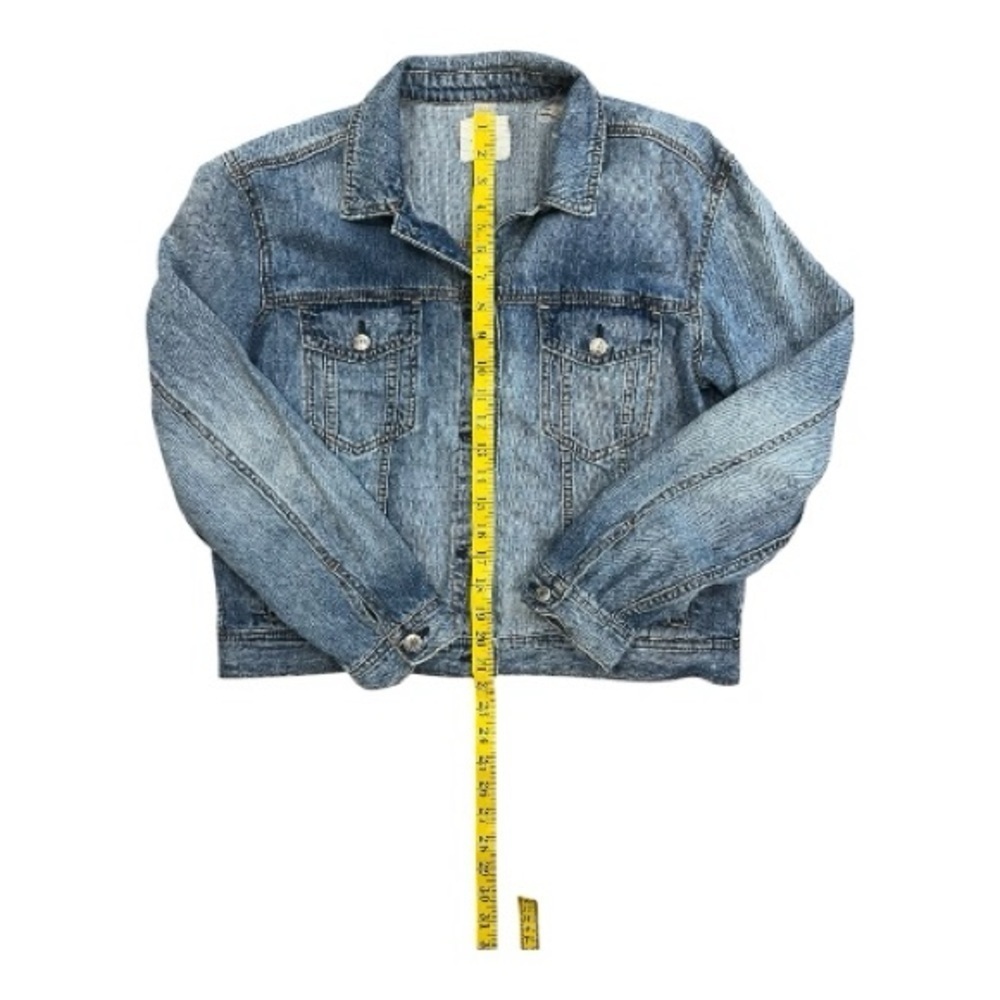 Distressed American Eagle Denim/Jean Jacket Size L Women - Picture 7 of 9